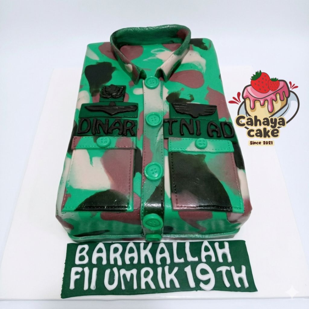 Kue Custom Seragam TNI AD / TNI Custom Cake / Kue Ultah Custom TNI