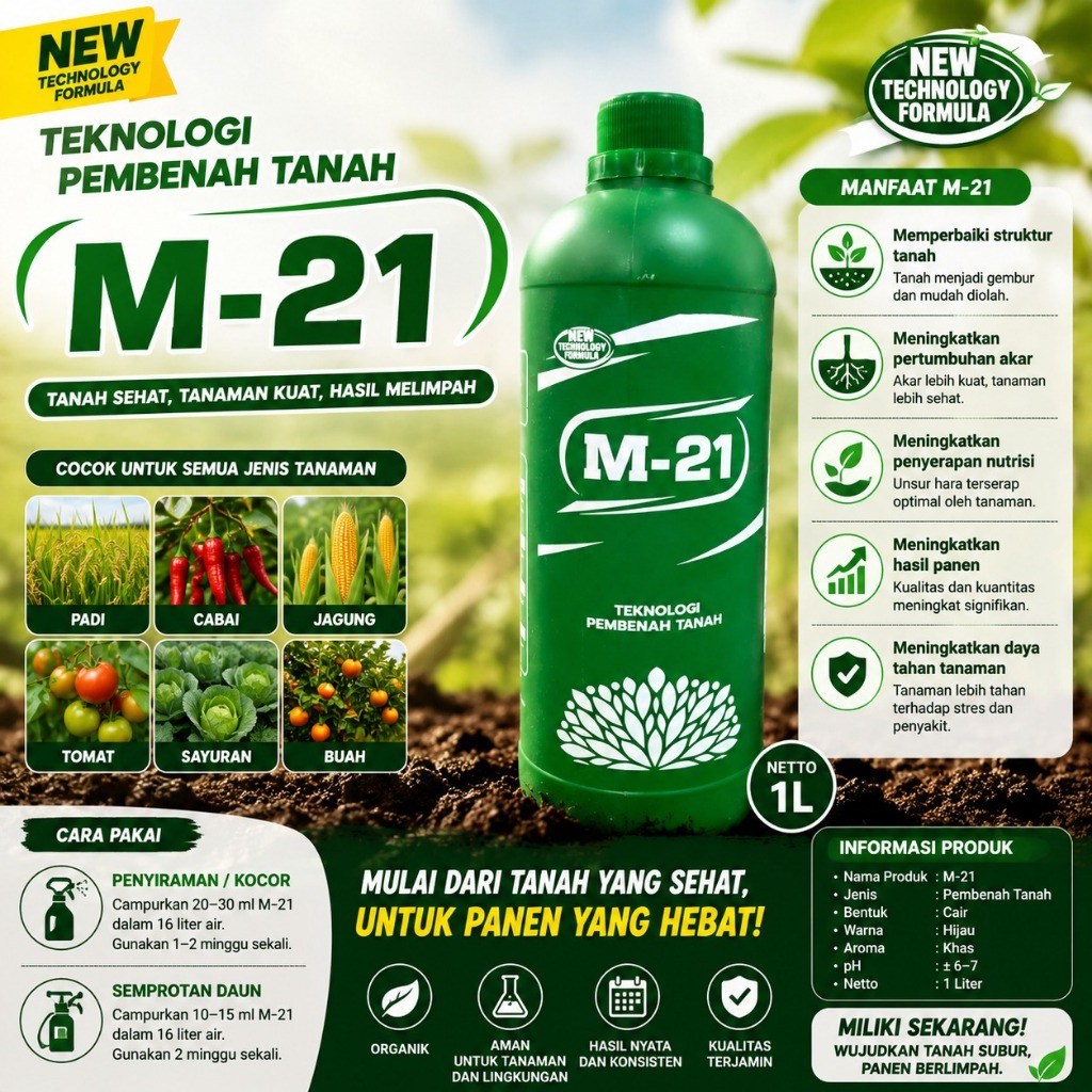 M21 Dekomposer 1 Liter Pembenah Tanah