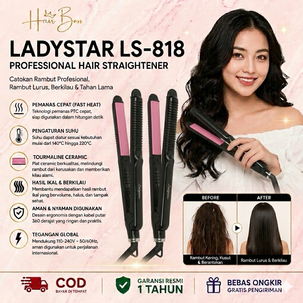 [COD] CATOKAN RAMBUT LADYSTAR LS 818 / PENGERITING RAMBUT