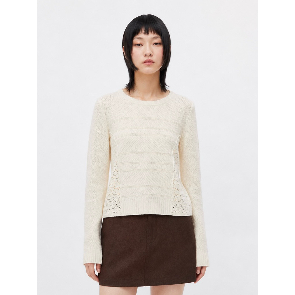 (S) Sweater Cotton Lace Massimo Dutti