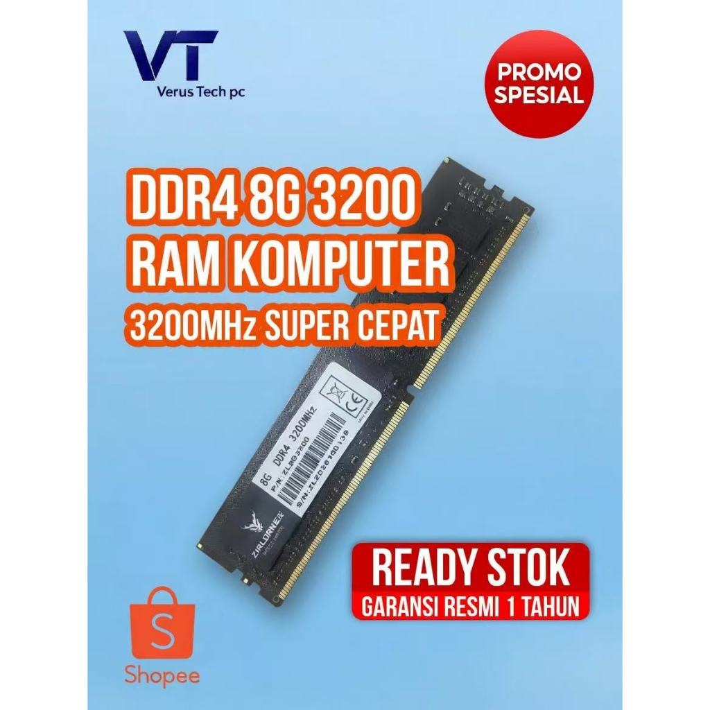 RAM PC DDR4 8GB 3200MHz PC 19200 1.2v ORI RAM KOMPUTER DDR4 8GB DDR3 8G 1600