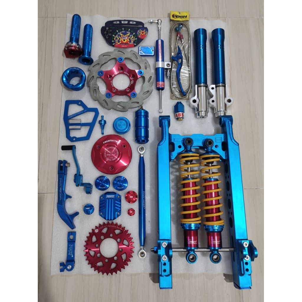 swing arm posh Moto R dan asesoris posh factory Honda wave 100