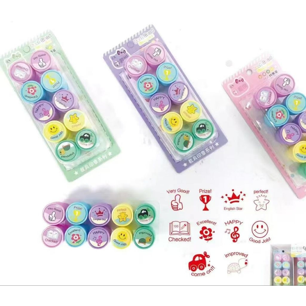 Stempel reward anak / stempel best word 10pcs / stempel lucu / stempel anak PG TK