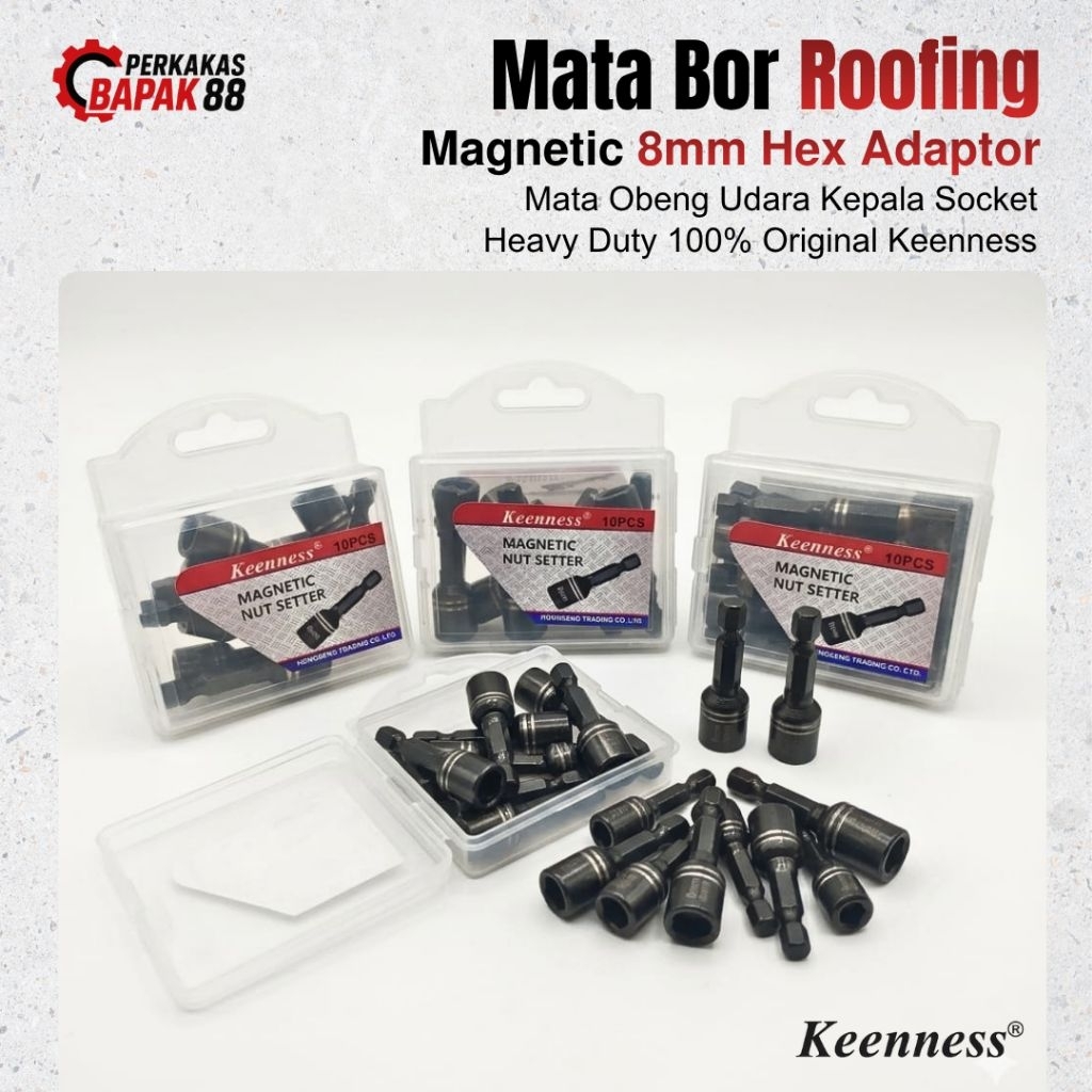 Keenness Mata Bor Roofing Magnet Baut Baja Ringan 8mm Kunci Mata Roofing Baut Baja Ringan Magnetic H