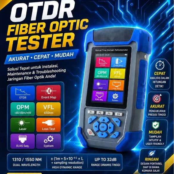 Otdr joinwit jw3302s termurah terlengkap JW3302SJ ALAT TESTER KABEL FIBER OPTIK KABEL