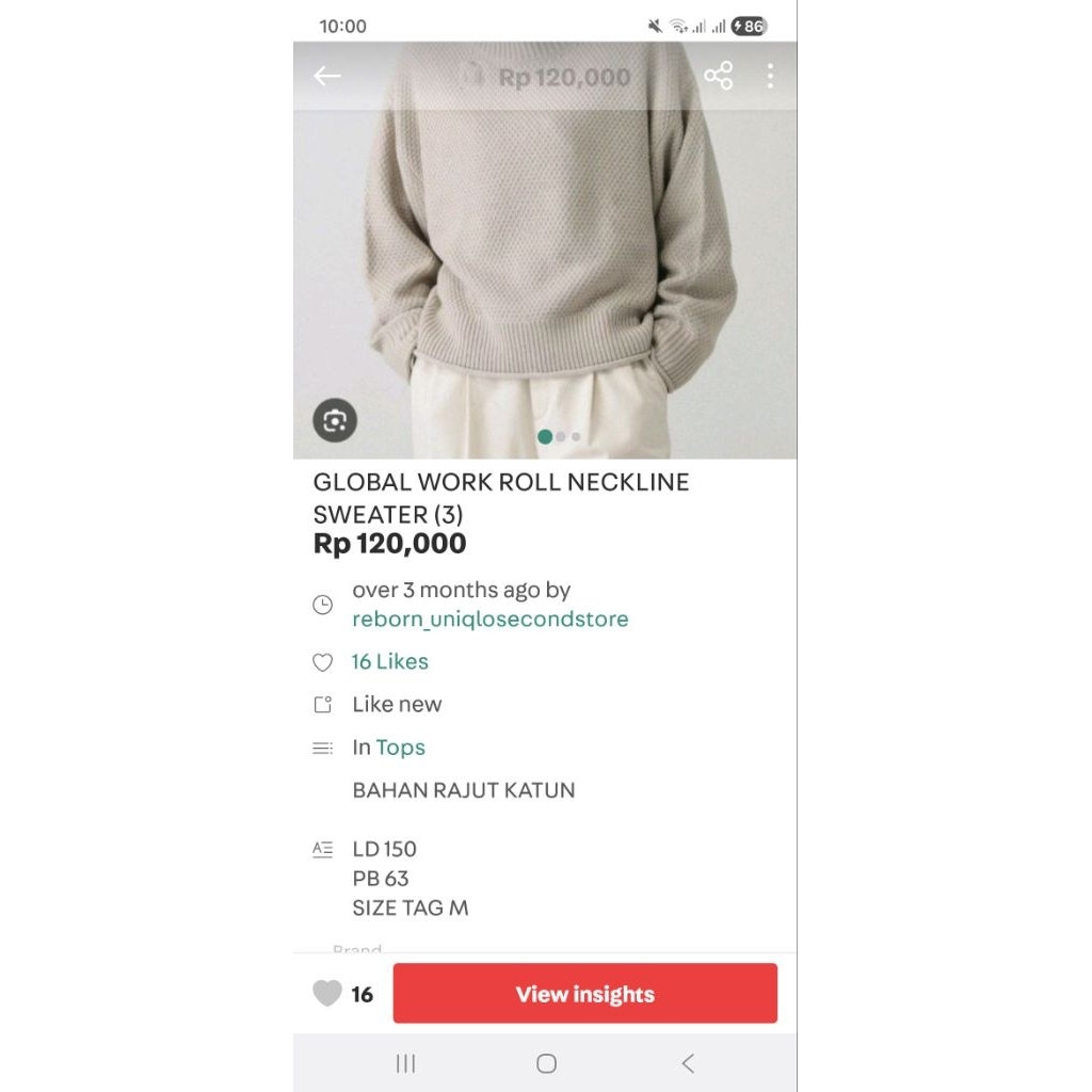 GLOBAL WORK ROLL NECKLINE SWEATER