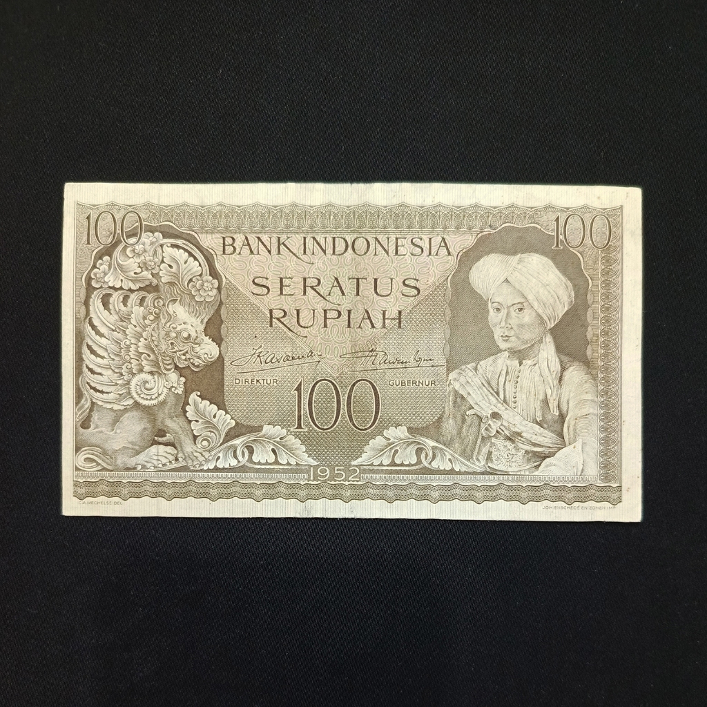 UANG KERTAS JADUL 100 RUPIAH DIPONEGORO 1952