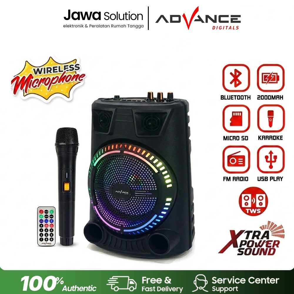 SPEAKER PORTABLE ADVANCE KS 612 Ukuran 6,5 inch - Free mic 1 Pcs