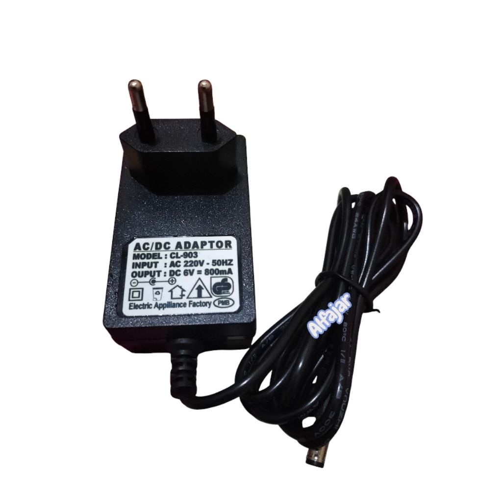 Adaptor charger Mainan Mobil Motor Aki 6V 7Ah 6V 800mA CL-903