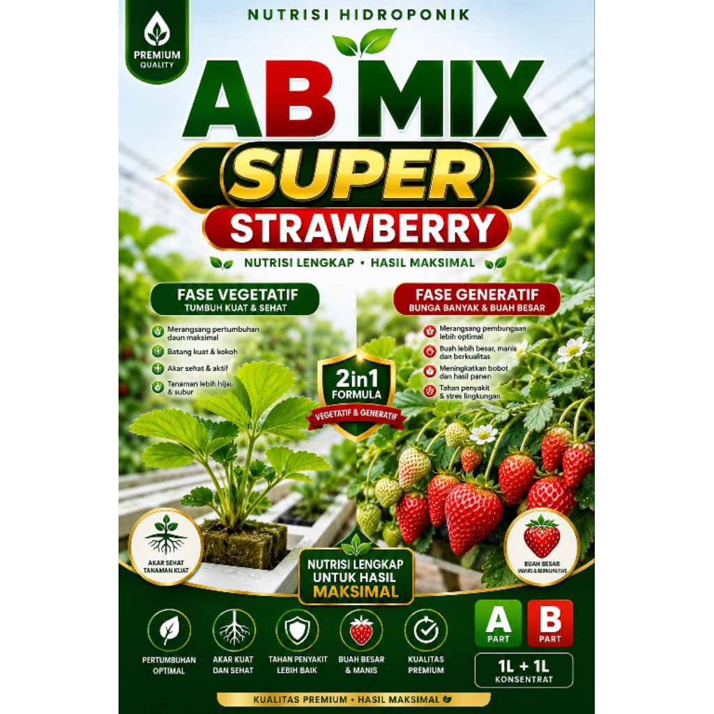 Nutrisi AB mix Super untuk strawberry/anggur 5 Liter