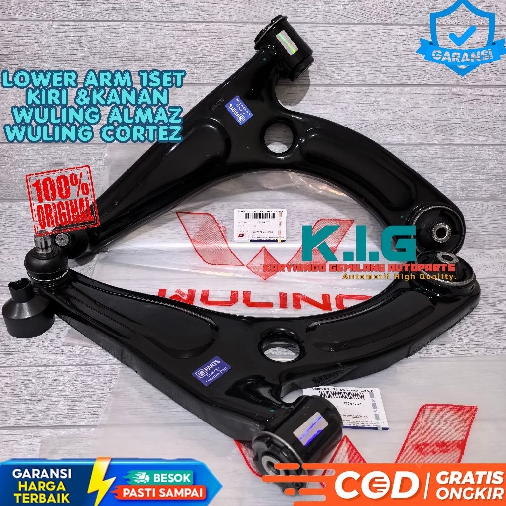 LOWER ARM SAYAP BAWAH 1SET WULING ALMAZ / CORTEZ BALL JOINT BUSHING TIPE ORIGINAL WULING