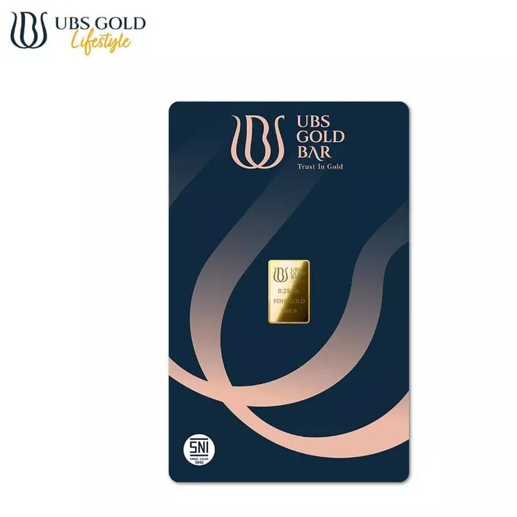 Logam Mulia (LM) Emas UBS 0.25 gram 24 karat 9999% SNI UBS Press Batik- Gold Bar
