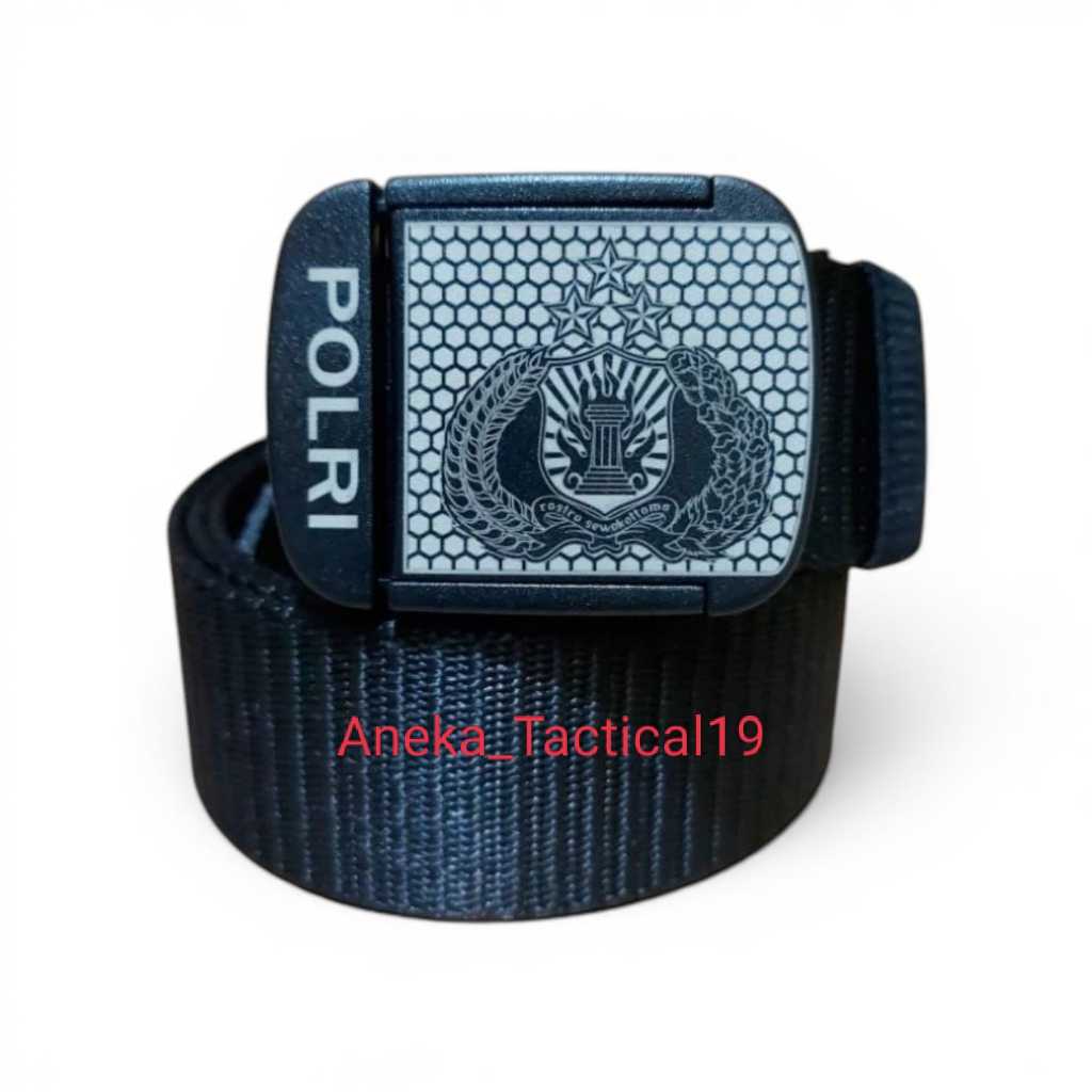 Sabuk Polri Tactical Ikat Pinggang Tactical Tribrata / sabuk anti metal detektor
