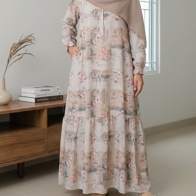 TERBARU GAMIS BAHAN VISCHOSE LEMBUT HALUS FLOWLY DAN ADEM