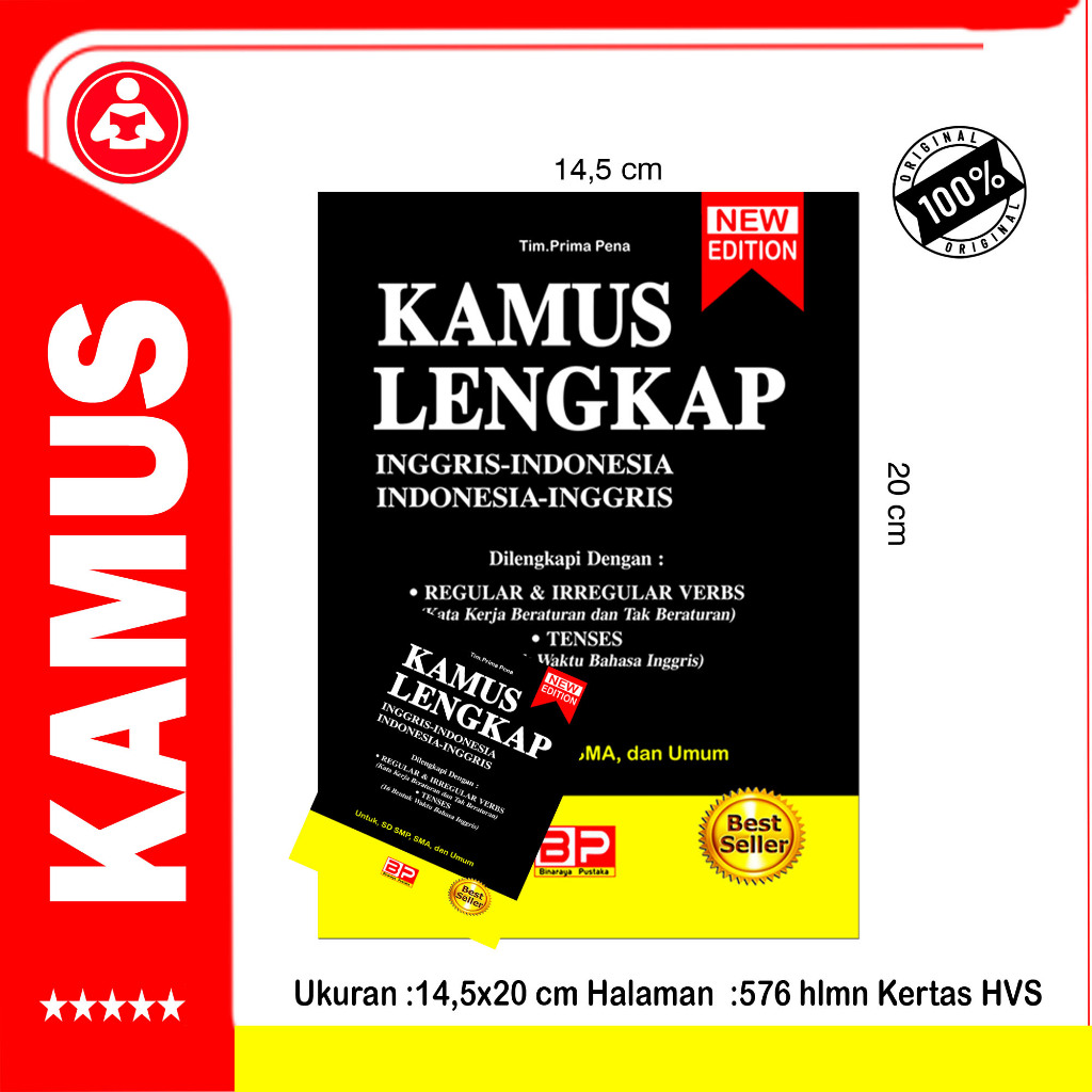 Kamus Bahasa Inggris Terbaru Lengkap/Binaraya/Cover Hitam Sc