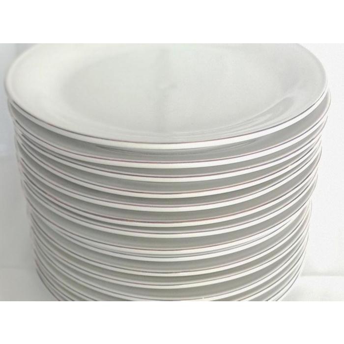 PIRING LIST EMAS DATAR SUNBIRD | SNI 7275 SEMI PORCELAIN | PIRING DATAR 10 INCH 26 CM. LIS EMAS PIRI