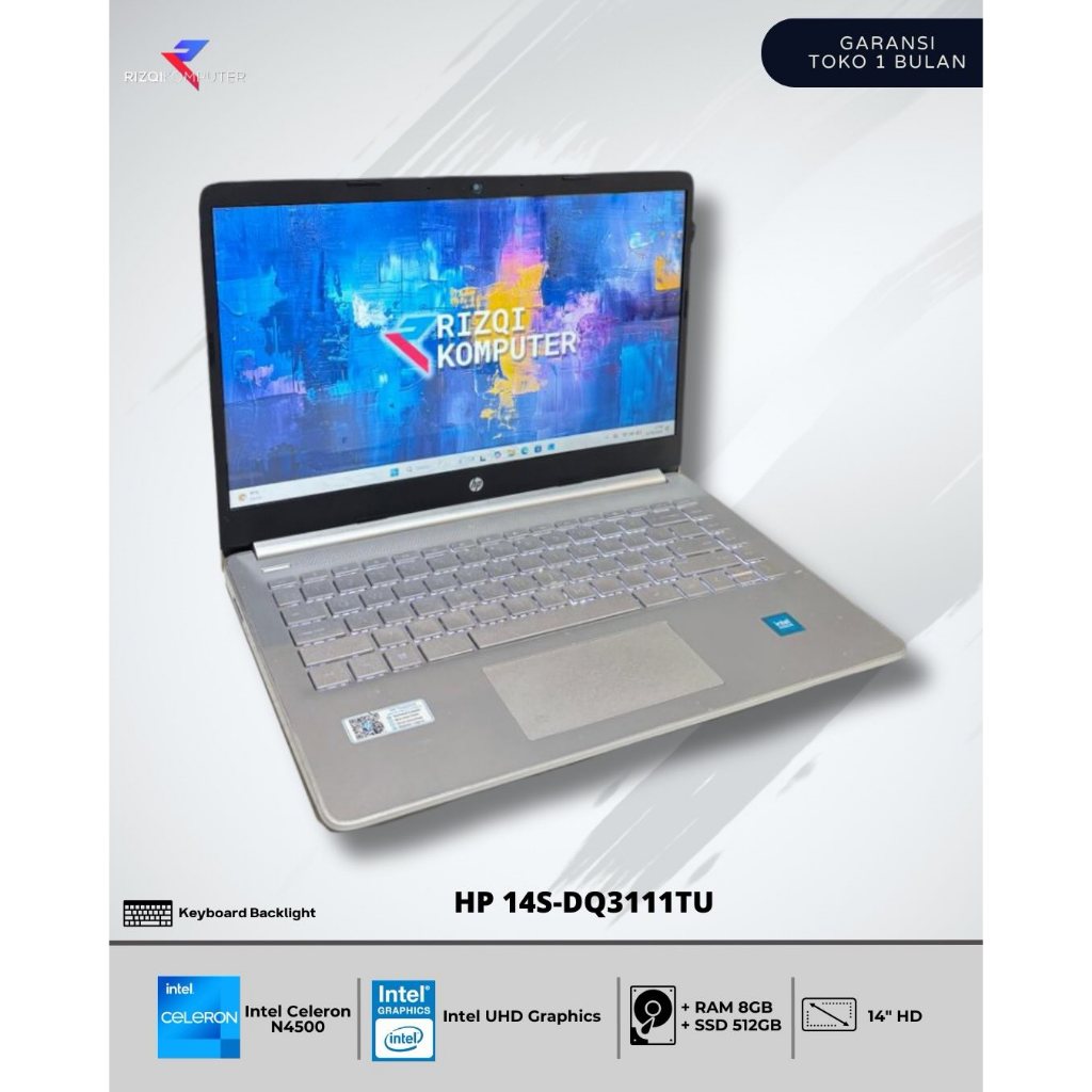 HP 14S-DQ3111TU  Intel Celeron N4500 RAM 8GB SSD 512GB bangh