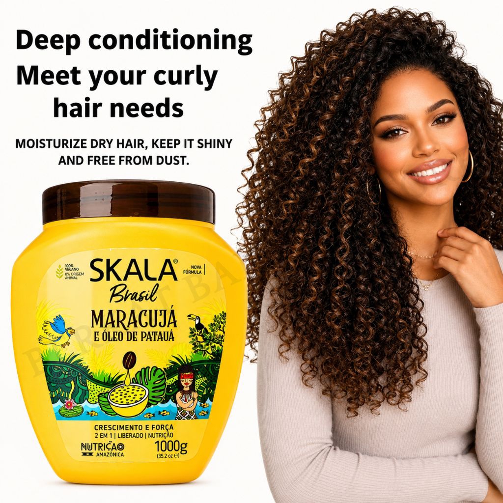 [FULL SIZE 1KG] SKALA Brasil Maracujá  – Masker Rambut Keriting Deep Conditioning