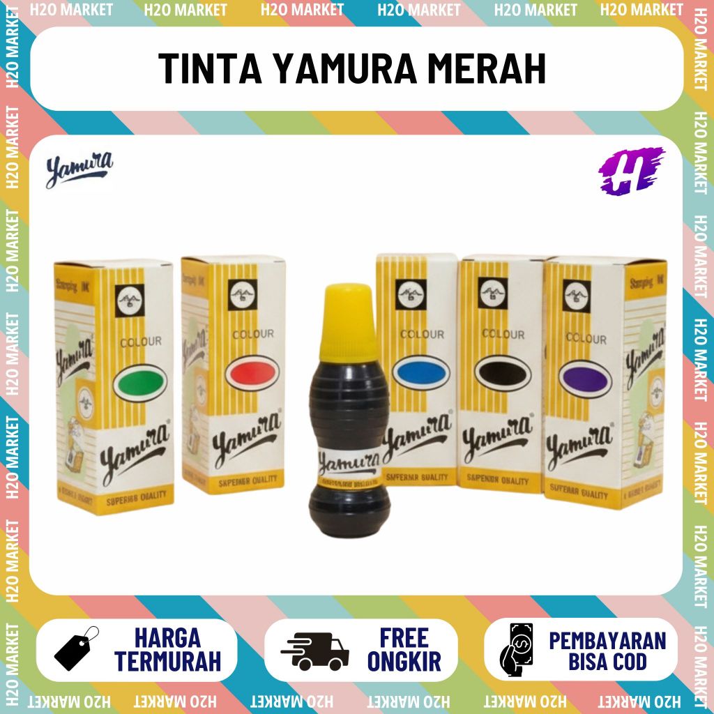 [H2O] TINTA STEMPEL YAMURA 50 CC MERAH MURAH