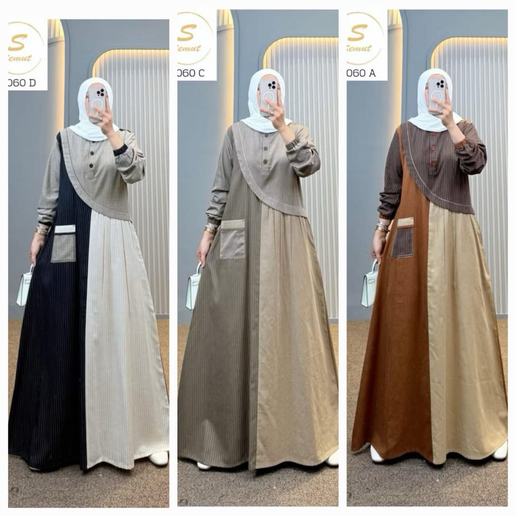GAMIS KATUN KOMBINASI SYAINA BY SEMUT ORIGINAL