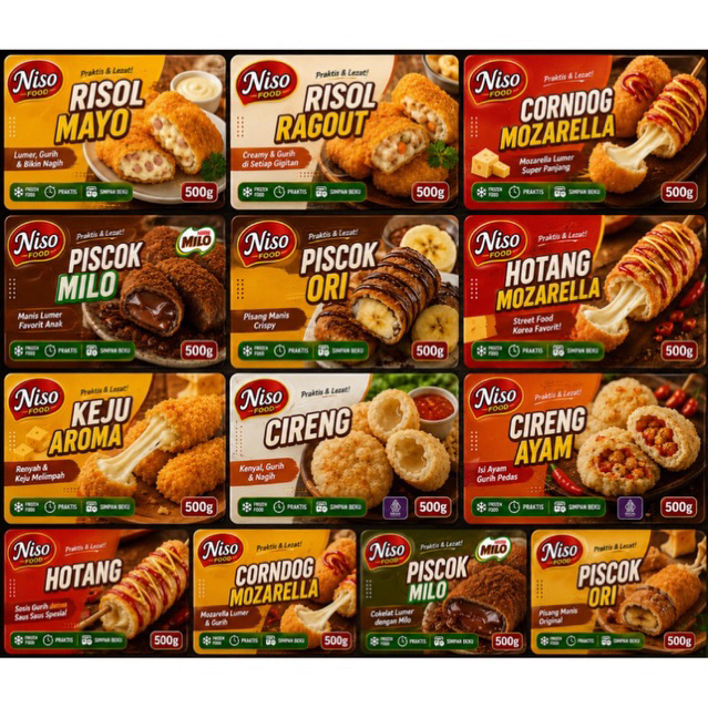 Niso food produk piscok lumer corndog cireng mozarella goreng dll