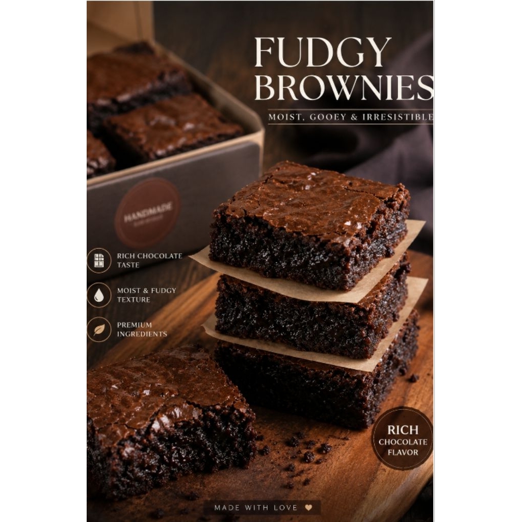 Fudgy brownies Bandung Brownies basah freebublewrap