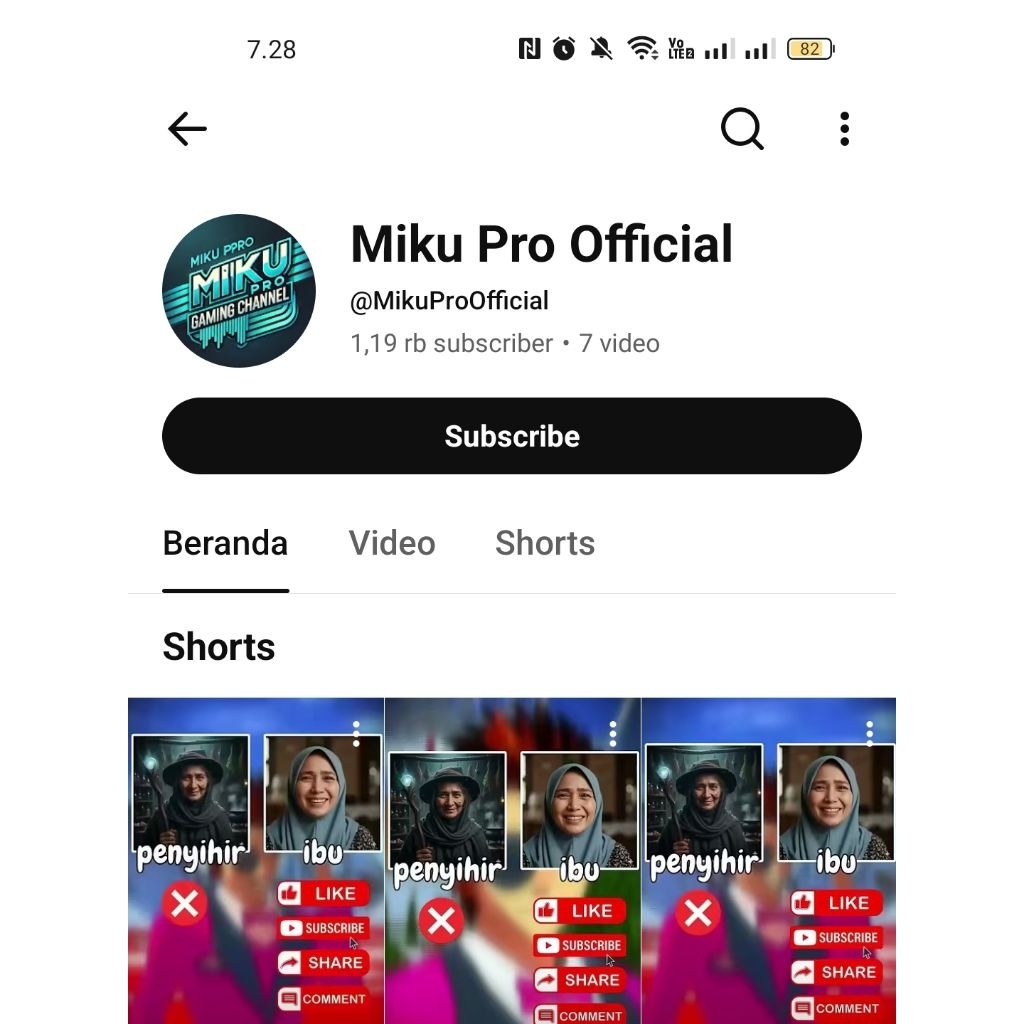 AKUN YOUTUBE 1190 SUBSCRIBE BELUM MONETISASI
