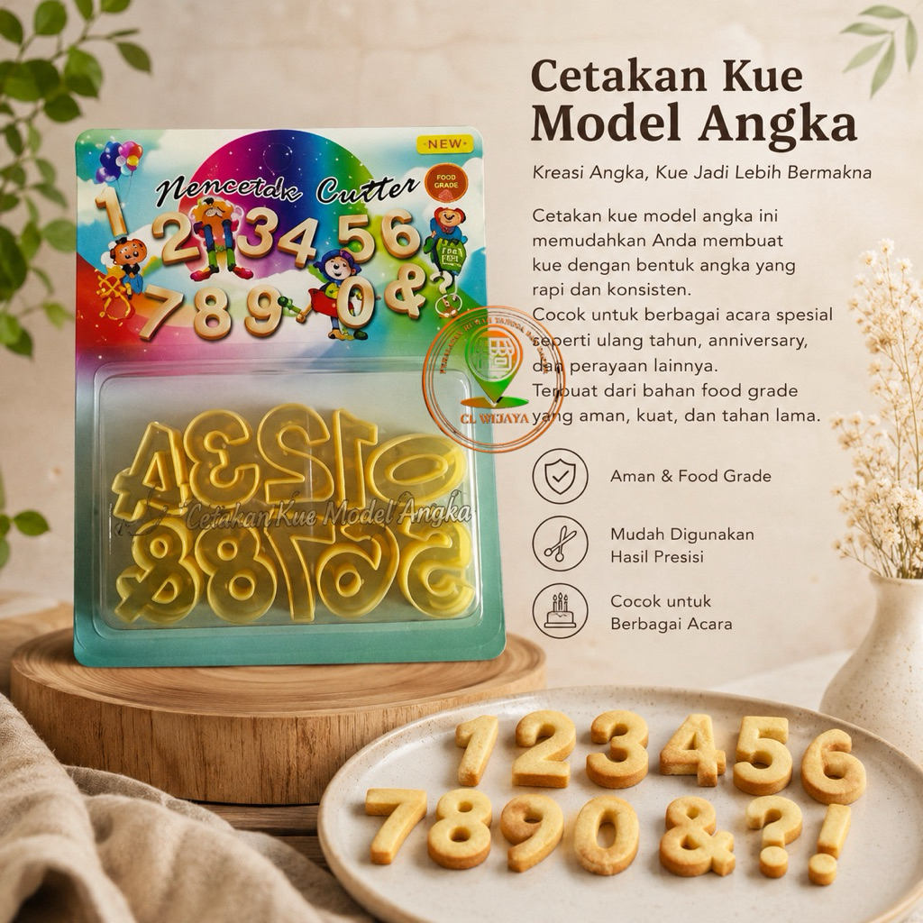 CETAKAN KUE NASTAR ANGKA MALAYSIA