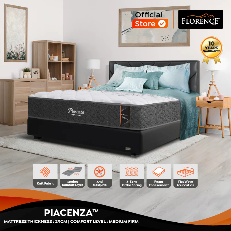 FLORENCE Piacenza [Medium Firm] - Kasur Spring Bed Anti Nyamuk [Full Set]