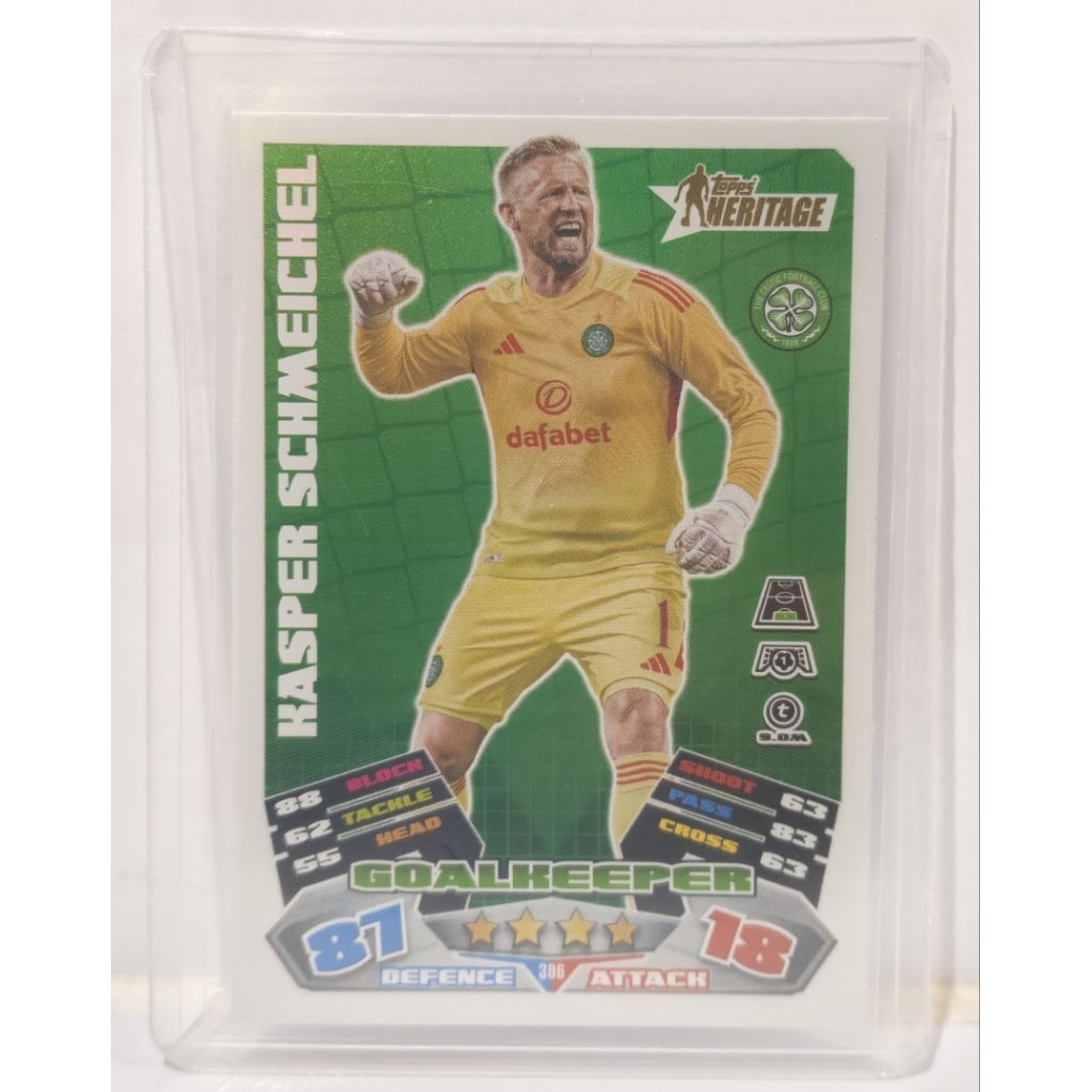 Kartu Bola Topps Heritage Kasper Schmeichel Celtic FC Goalkeeper Original