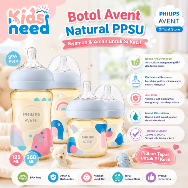 Botol Avent PPSU Philips Avent Natural PPSU Bottle/ 125ML 260ML