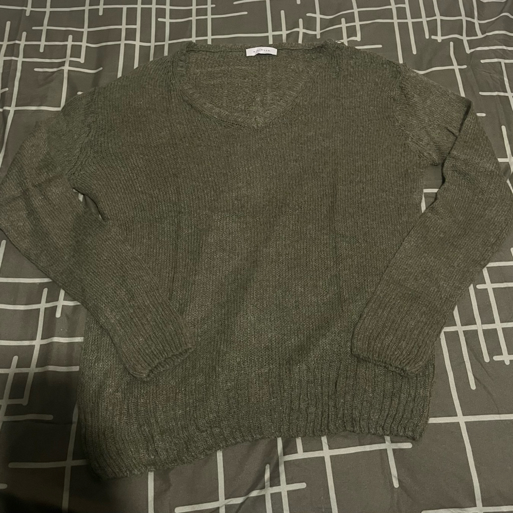 fairy-grunge aesthetic knit sweater olive