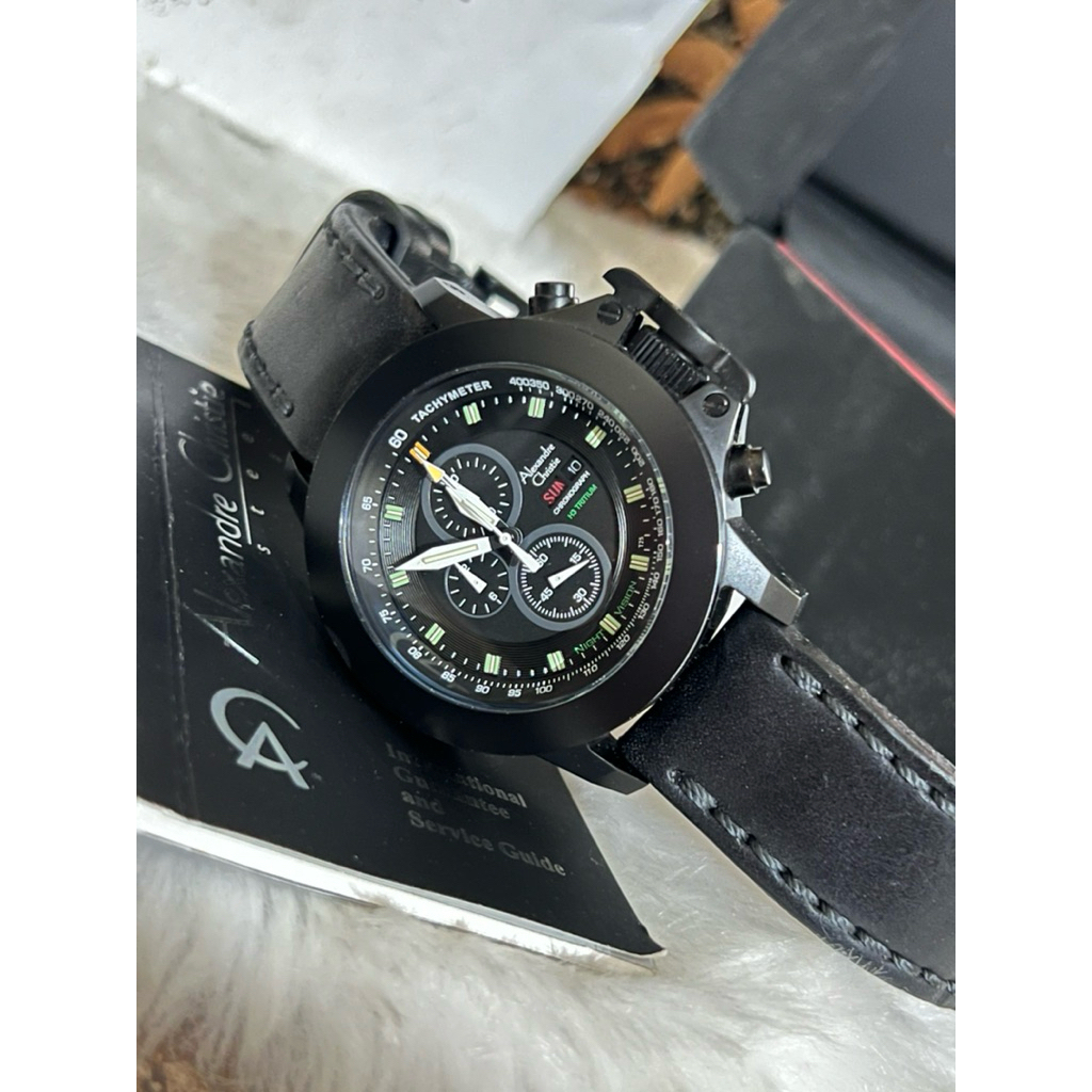 Dijual Jam AC Collection Seri Langka, AC 9207 MC Night Vision Hitam kulit