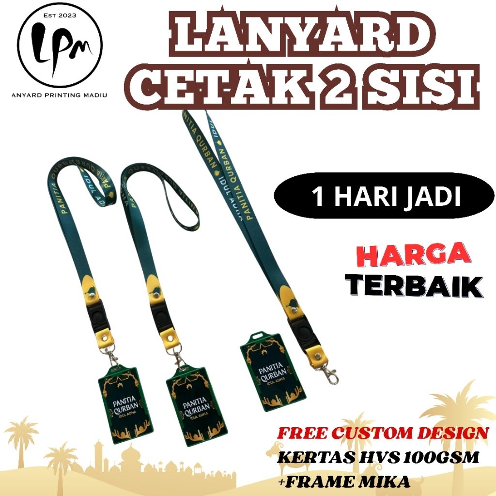 LANYARD ID CARD KOMPLIT CETAK 2 SISI/PANITIA IDUL ADHA/PANITIA KURBAN