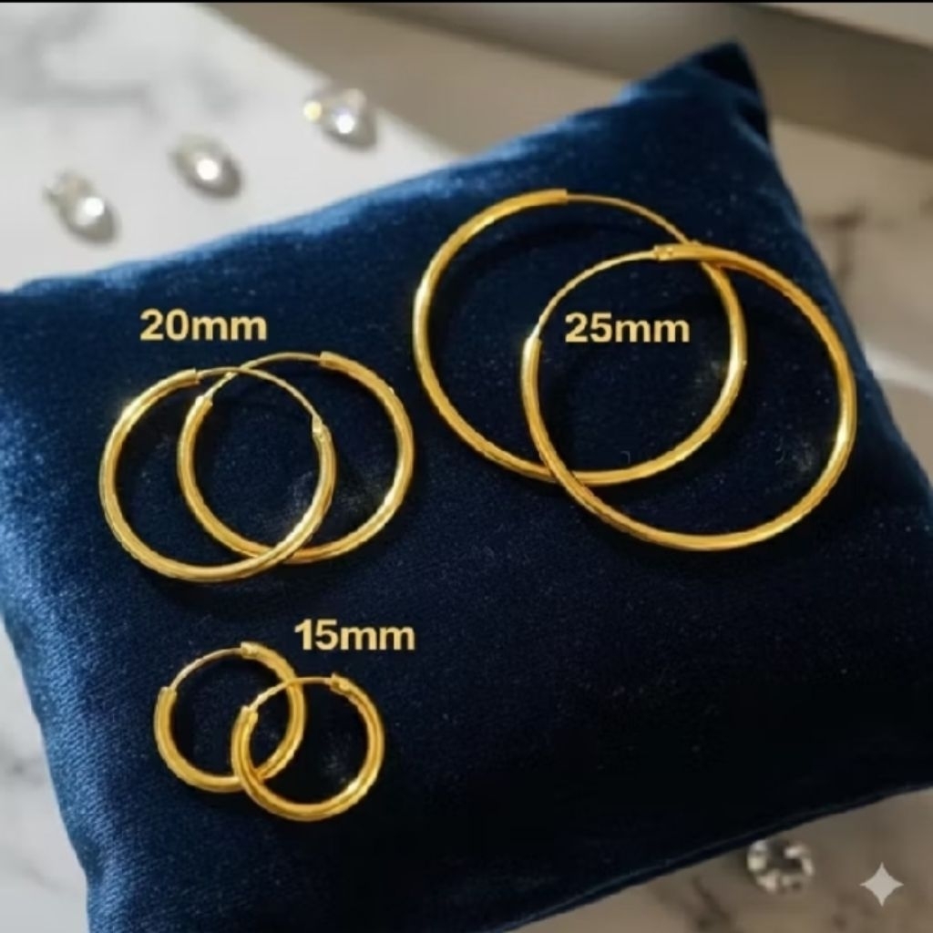 Anting Gipsi Titanium Motif Polos 15mm 20mm 25mm
