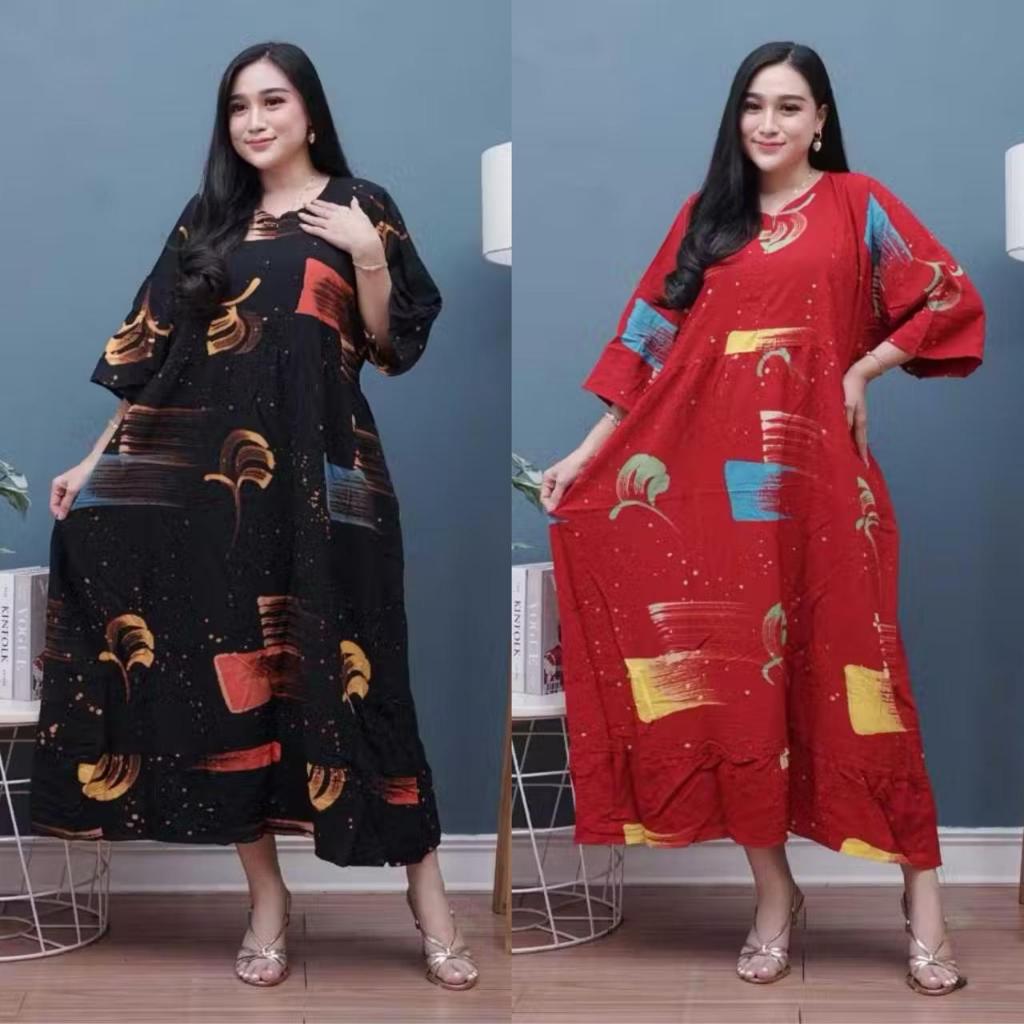 Daster Jumbo Bahan Rayon Premium Ld 140 Lengan Pendek