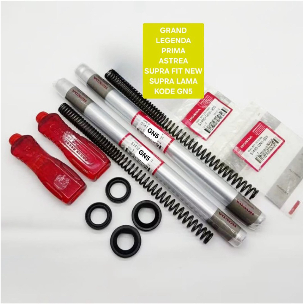 PAKET AS SHOCK SOK DEPAN GRAND LEGENDA PRIMA ASTREA SUPRA FIT NEW SUPRA LAMA KODE GN5 SET SEAL SHOCK