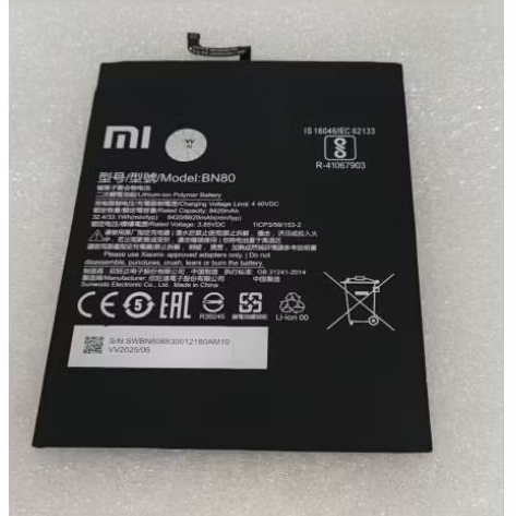 Baterai Batre Xiaomi Mi Pad 4 Plus BN80 8620mAh Ori