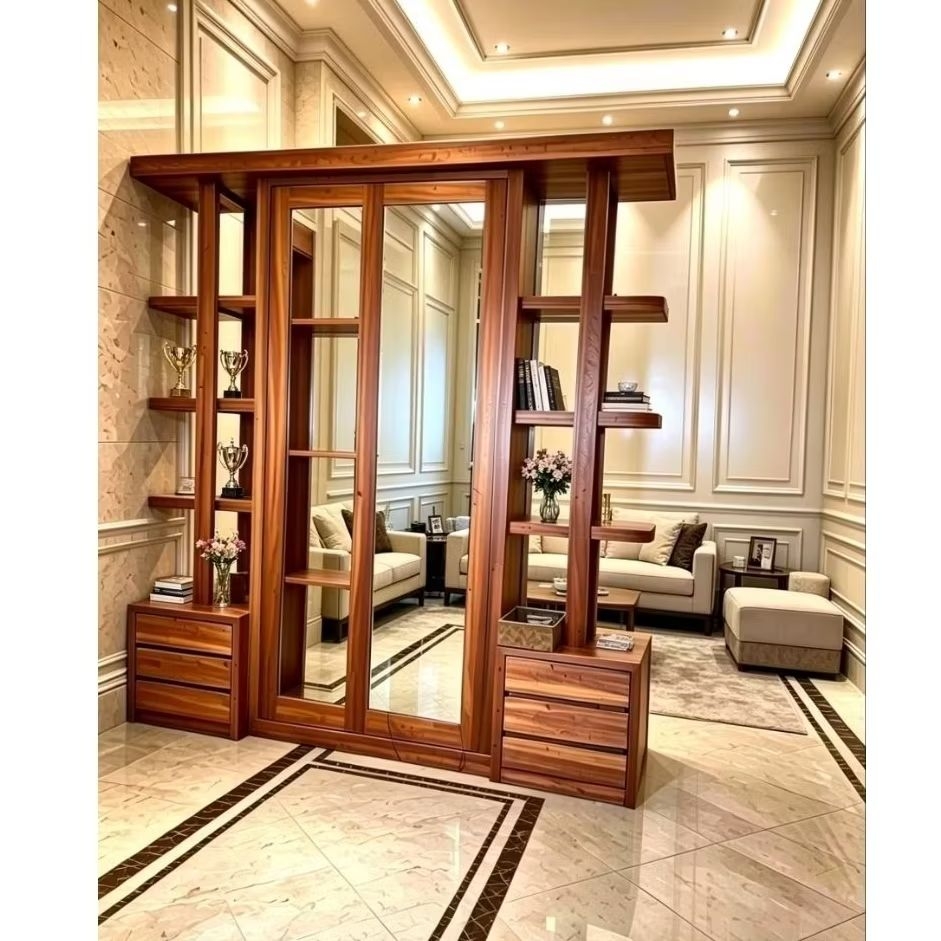 Partisi Ruangan Kayu Jati Asli - Elegan & Multifungsi