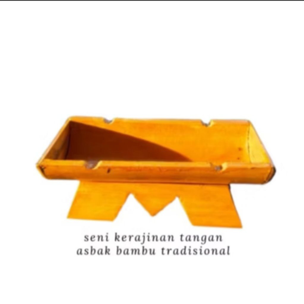 Asbak Bambu Natural Unik - Kerajinan Tangan Estetik / Wadah Abu Rokok Bambu Klasik