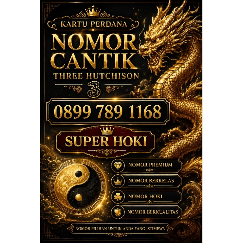 Nomor Cantik Super Hoki Exsclusive iLuFA 168 Spesial Perdana Kartu Three Hutchison Indosat Premium L