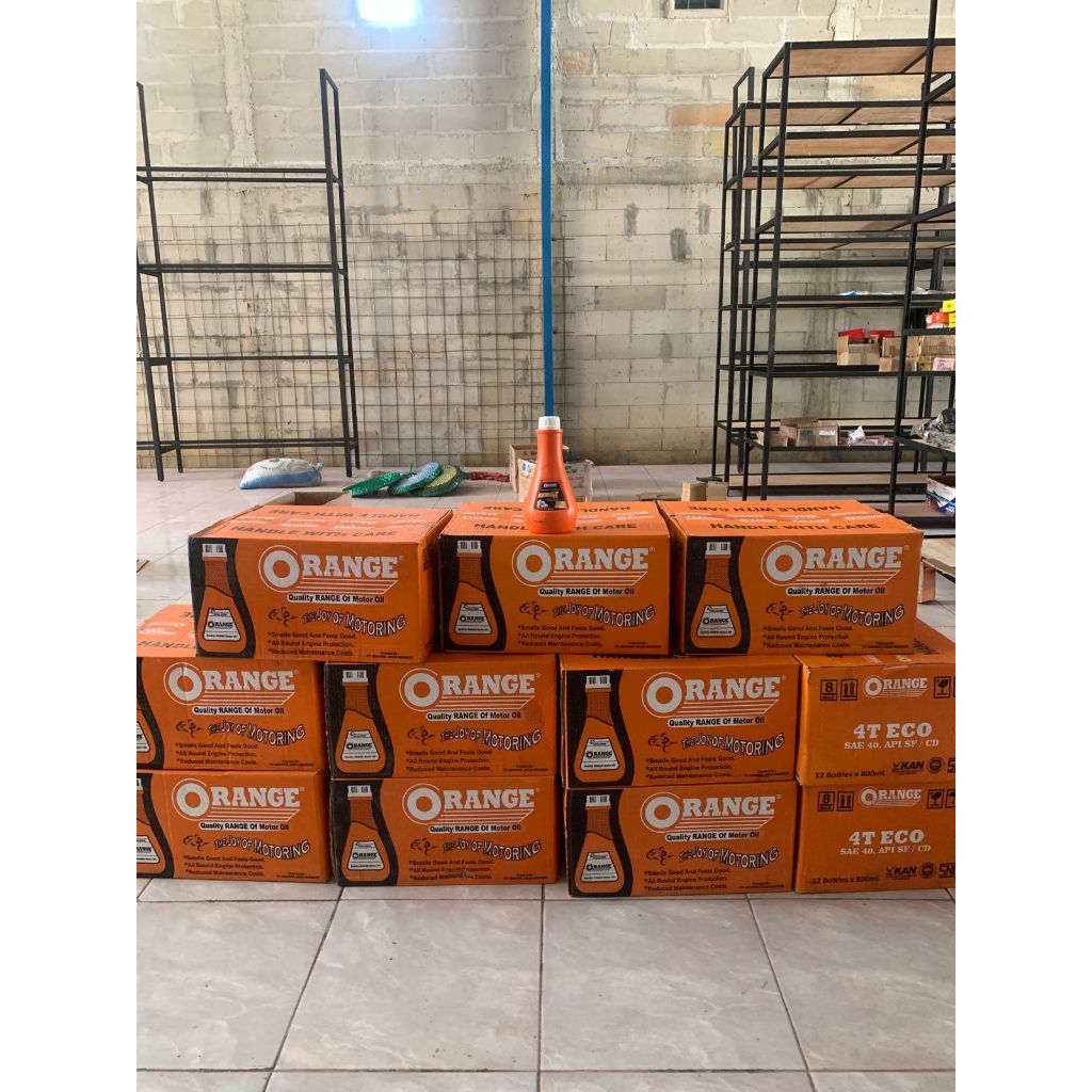Oli Qrange Orange Eco 4T 800ml/0.8L 1Dus 3pcs 6pcs SAE 40 Murah Berkualitas Wangi Original Grosir
