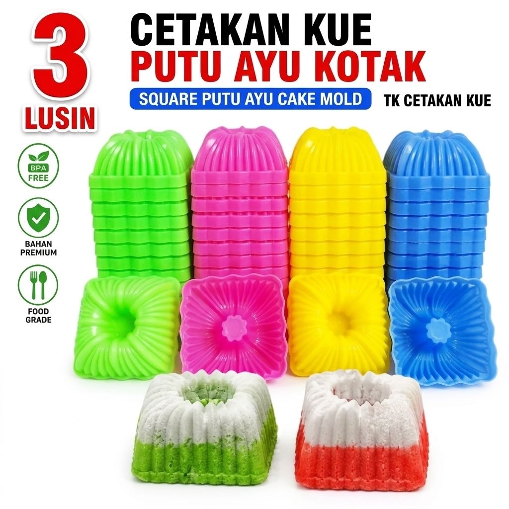 cetakan kue putu ayu kotak 3 lusin