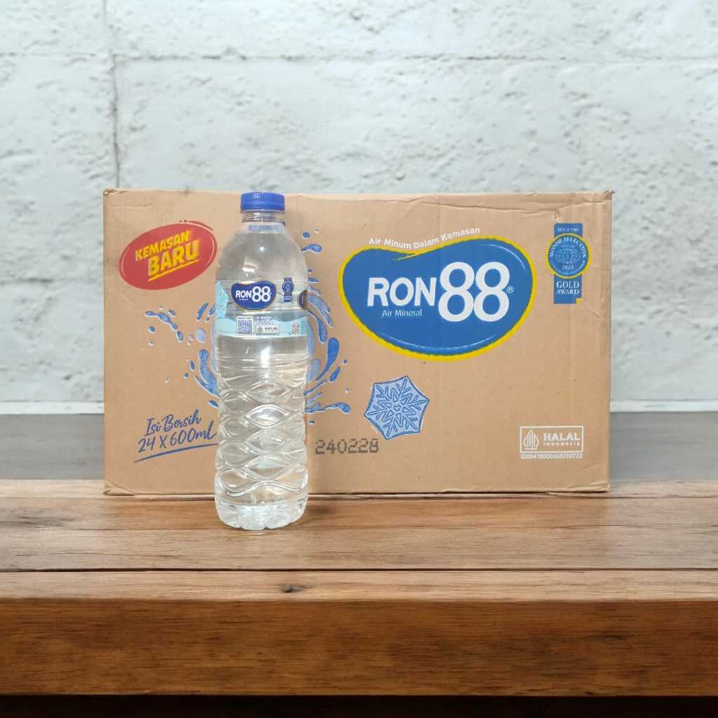 Air Mineral 600ml - Ron88 1 Dus isi 24 Botol, Ron88 Kristal Hexagonal Water