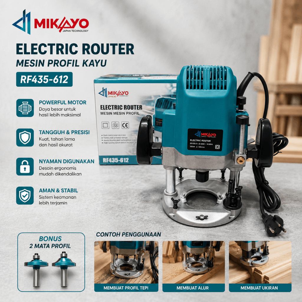 SPESIAL MESIN PROFIL KAYU / ELECTRIC ROUTER maktec Mesin Router 12mm Besar Profil Kayu 12 mm Wood Tr