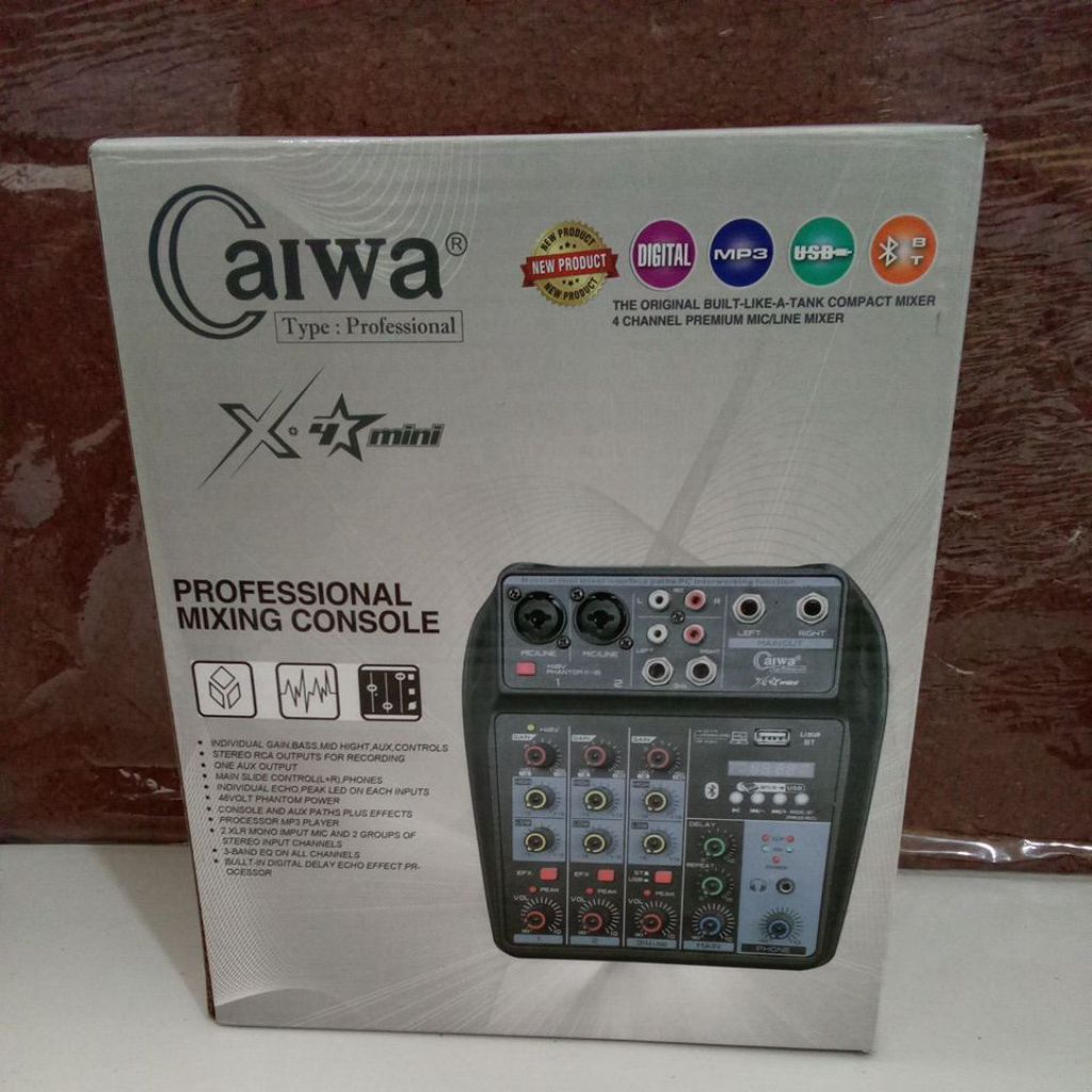 Mixer CAIWA X-4 Mini 4 Channel Mixer Audio Professional Fitur Lengkap HF_ELECTRONIC