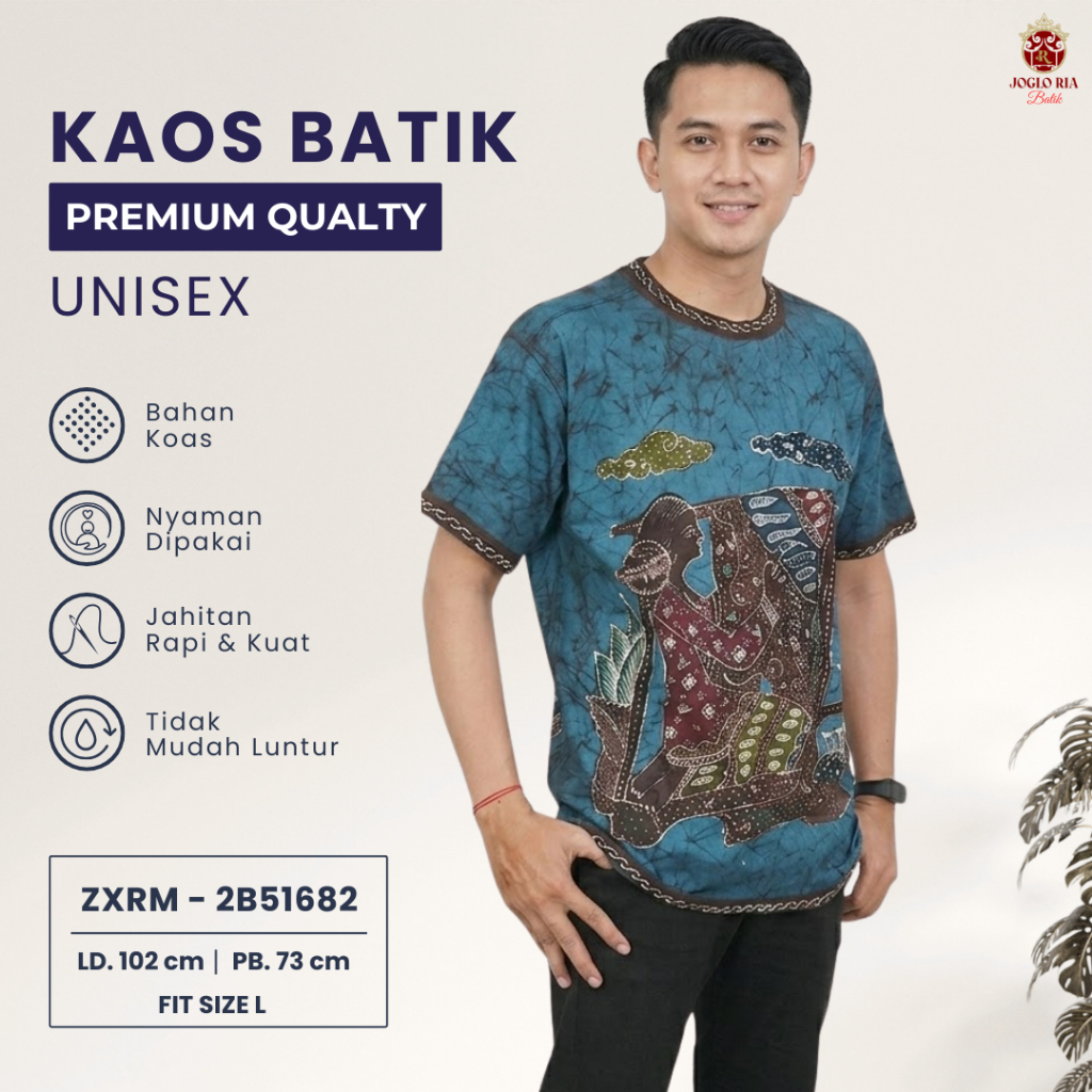 Kaos Batik Unisex Katun Premium Kaos Batik Pria Wanita Nyaman Casual Kekinian | Ria Batik Solo