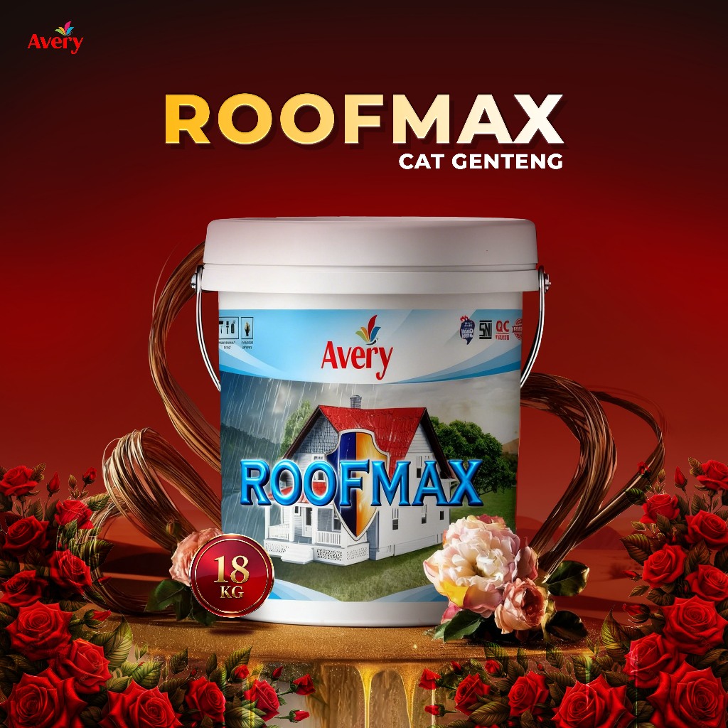 AVERY Cat Genteng Roofmax 18KG – Cat Atap Rumah Tahan Hujan, Panas dan Cuaca Ekstrem