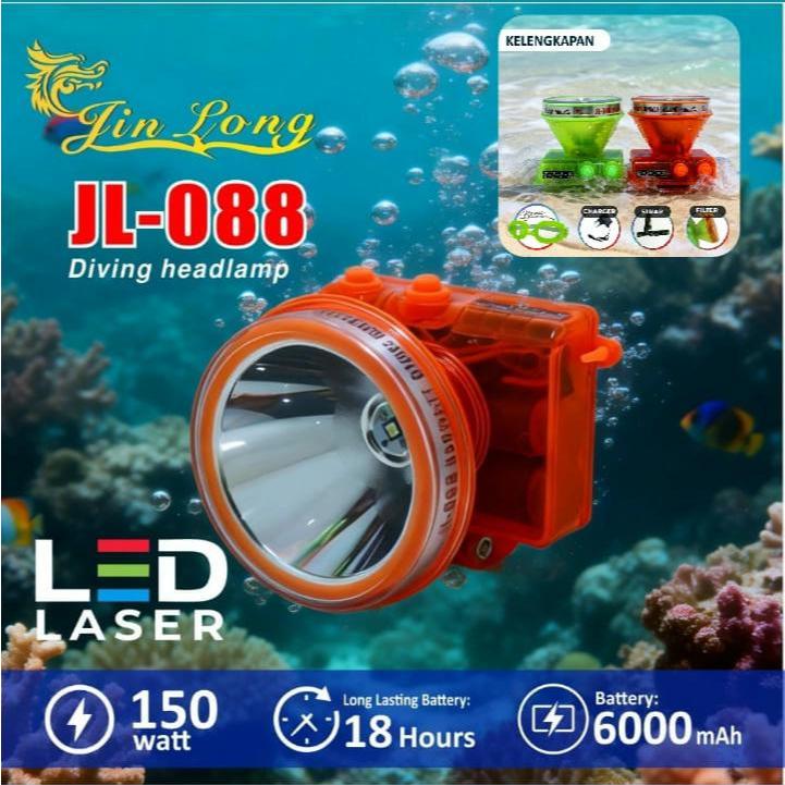 Senter kepala Menyelam Jinlong 150W Jl-088 Diving Headlamp II Senter Kepala Diving jinlong 150W JL-0