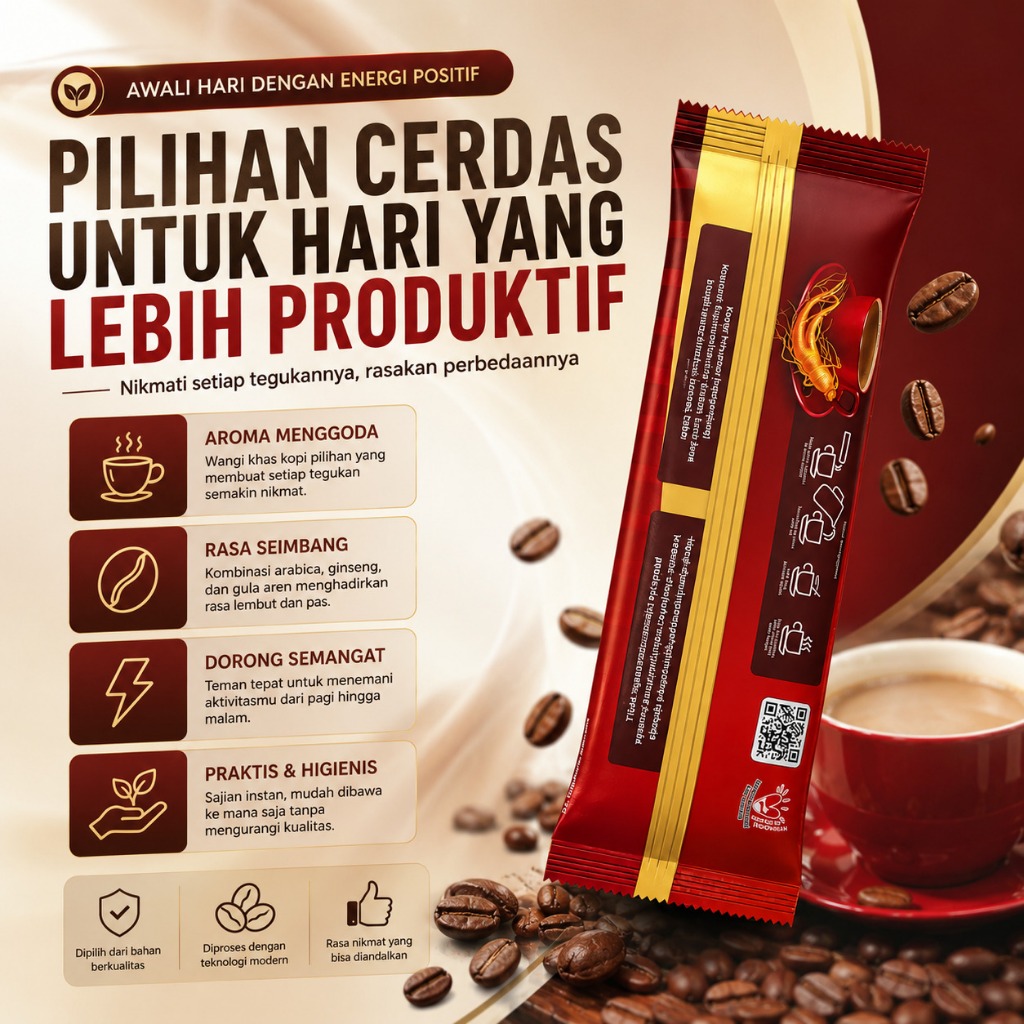 Gmax Kopi Gold Breakfast Blend 300 gram ( 5 Sachet )